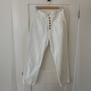 LA PETITE FRANCAISE | “perseverent” white ecru Jeans front buttons size 40 (10)